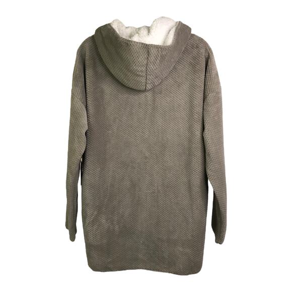 PJ Salvage Long Cardigan Womens Size Medium Gray Long Sleeve Soft Fleece NWT - Picture 2 of 10